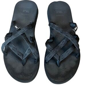 Teva Oluwahu Thong Sandals Black Flip Flops Womens 8 UK 6 EU 39